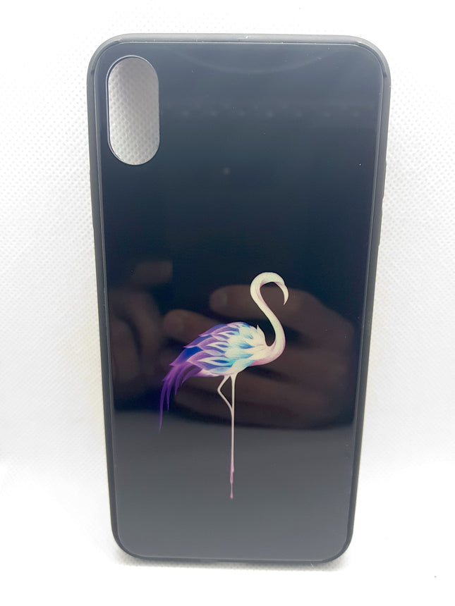 iPhone Xs Max hoesje achterkant flamingo print backcover