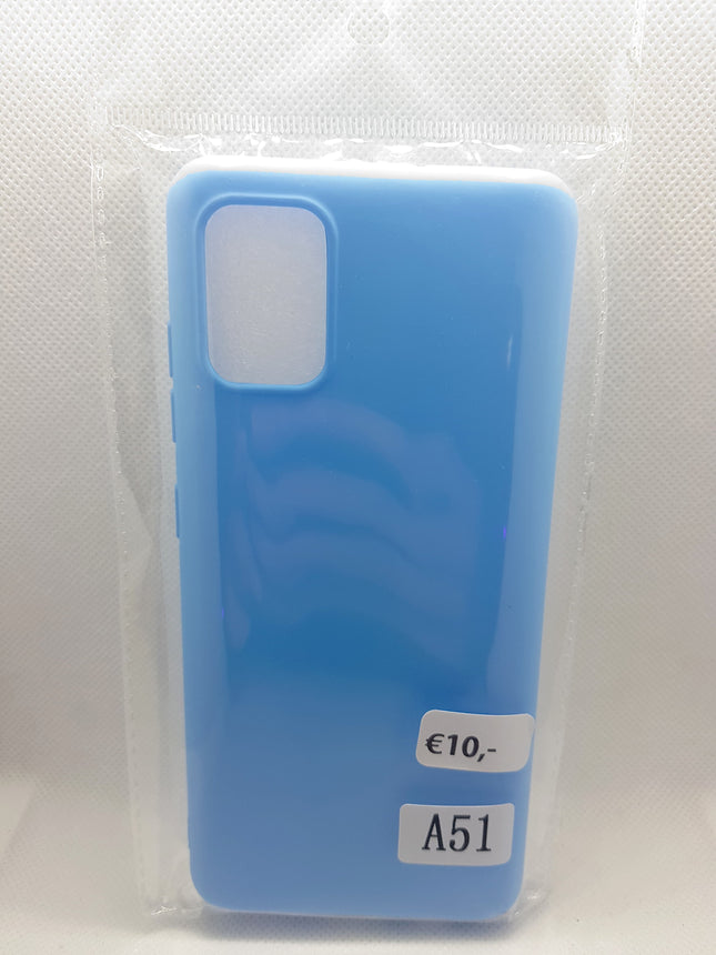 Samsung Galaxy A51 blauw zacht dun achterkant silicone  cover bumper