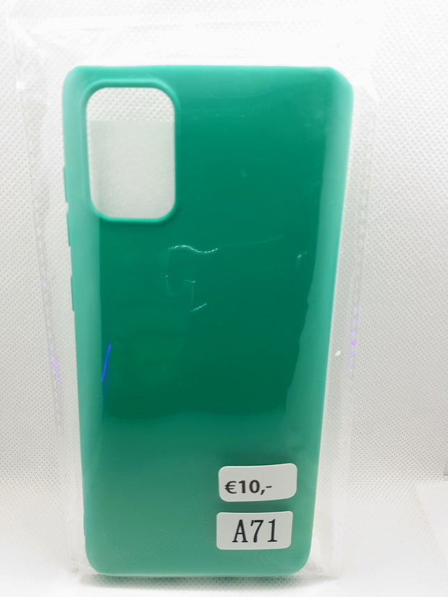 Samsung Galaxy A71 hoesje achterkant sillicone case effen kleuren