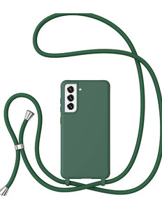 Samsung Galaxy S23 Ultra hoesje Silicone met koord groen