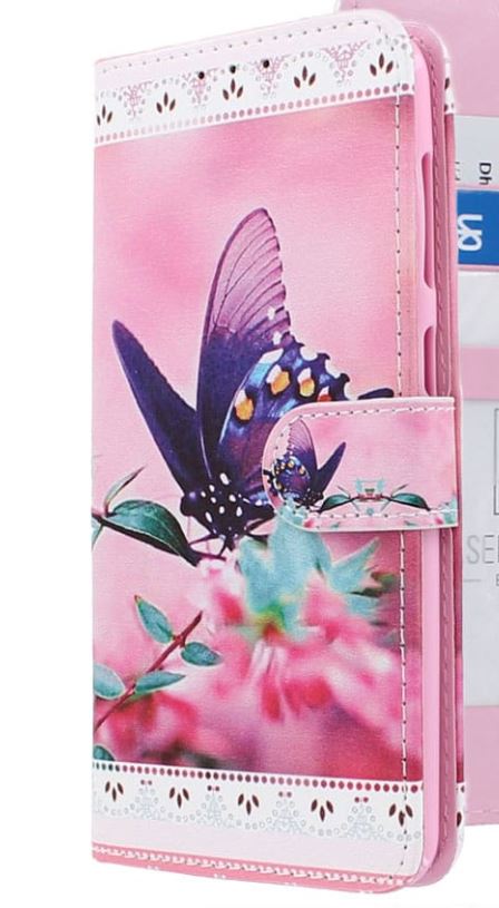 Samsung Galaxy A10 hoesje vlinders print mapje- Wallet Case butterflies