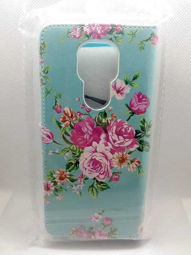 Motorola Moto E7 Plus / Moto G9 Play hoesje Bloemen flowers print case mapje- Wallet Case