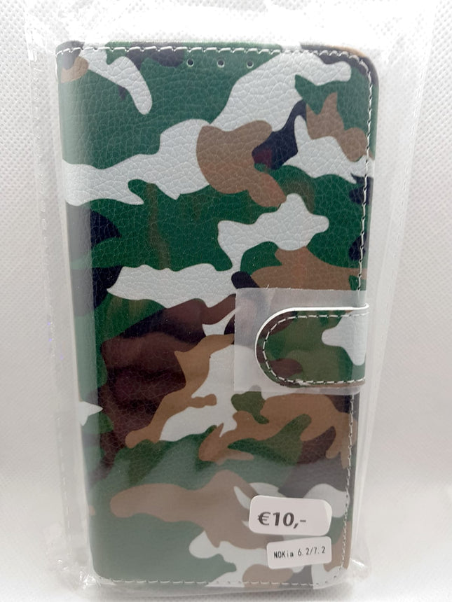 Nokia 6.2/ 7.2  hoesje leger print - army militair - Wallet print case