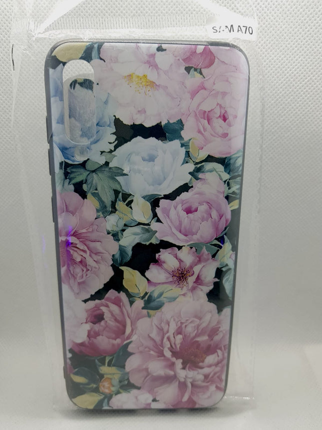 Samsung Galaxy A70 hoesje achterkant bloemen print- fashion case backcover