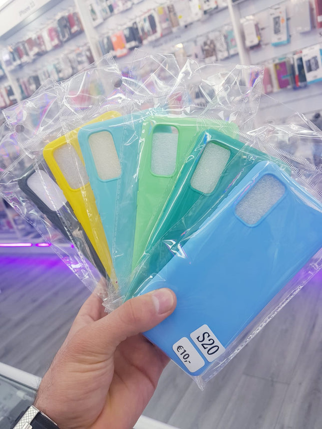 Samsung Galaxy S20 hoesje Silicone case achterkant hoesje Shockproof Case effen kleuren mix color