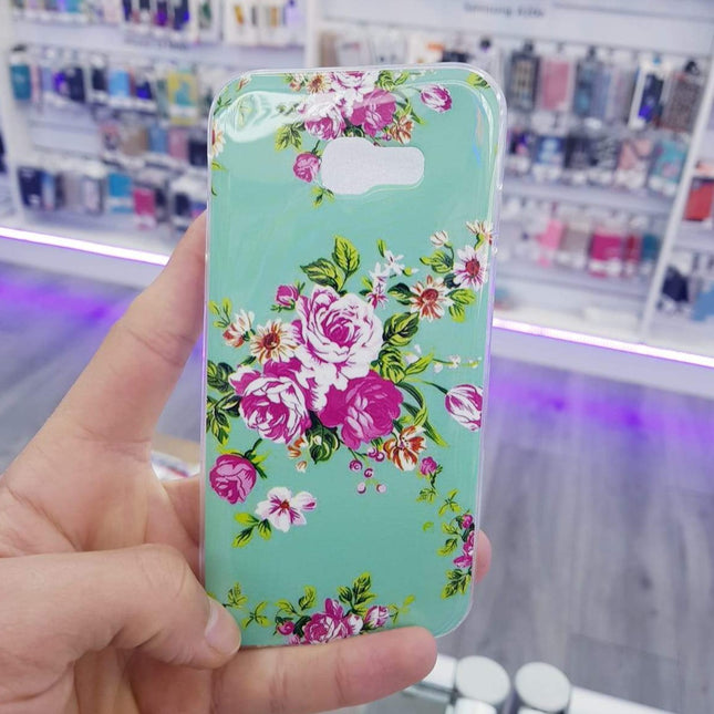 Samsung A5 2017 hoesje achterkant bloemen print backcover