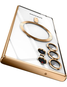 Samsung Galaxy S24 hoesje goud Clear Magnetic Magsafe Lens Protection Case