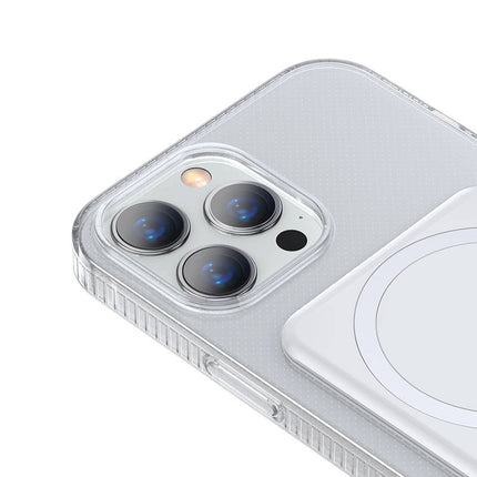 Baseus Crystal Magnetic Glass Case met beugel voor iPhone 13 Pro (transparant)