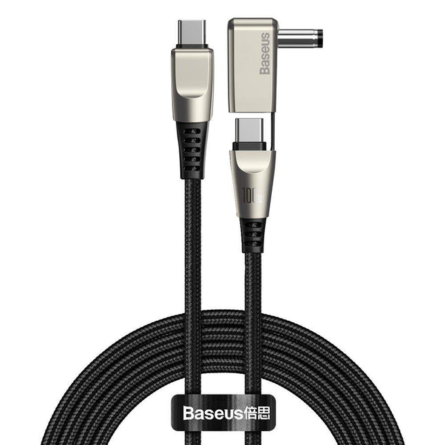 Baseus Flash Series 2in1 fast charging cable USB Type C - USB Type C + DC Adapter 100W 2m black (CA1T2-D01)