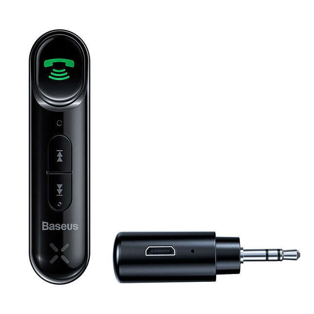Baseus Qiyin Bluetooth audio-ontvanger AUX mini-jack voor auto zwart