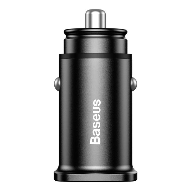 Baseus Auto oplader dual port 2 ingangen zwart Slimme snelle autolader met LED-indicator voor