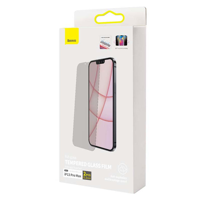 Baseus 2x iPhone 13 Pro Max / iPhone 14 Plus Privacy Anti-spion gehard glas 0,3 mm Screen Protector
