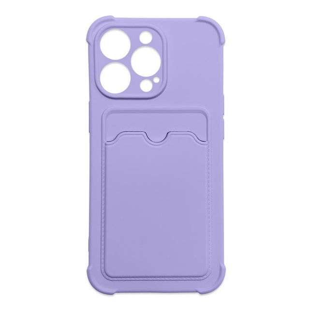 iPhone 13 mini purple antishock hoesje Card Case silicone wallet case with card holder documents