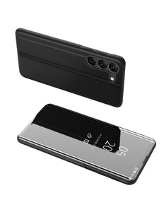 Clear View Case cover voor Samsung Galaxy S23 flipcover zwart