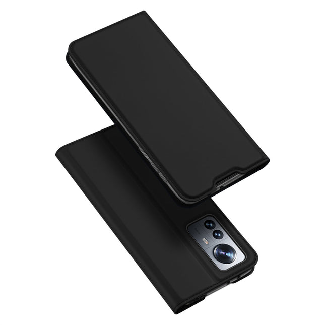 Xiaomi 12 Pro hoesje zwart Bookcase Mapje - Wallet Case Cover Flip Cover