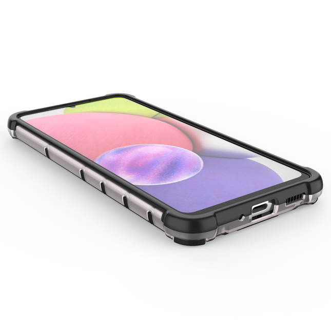 Samsung Galaxy A33 5G hoesje Zwart Honingraat case gepantserde hoes met een gel frame