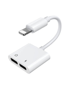 Joyroom Lightning - 2x Lightning hoofdtelefoonadapter audio en opladen wit