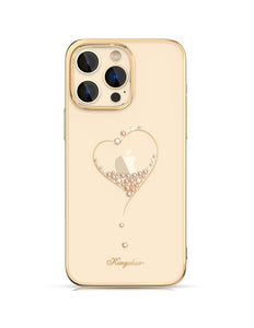 Kingxbar Wish Series-hoesje voor iPhone 14 Pro versierd met gouden kristallen