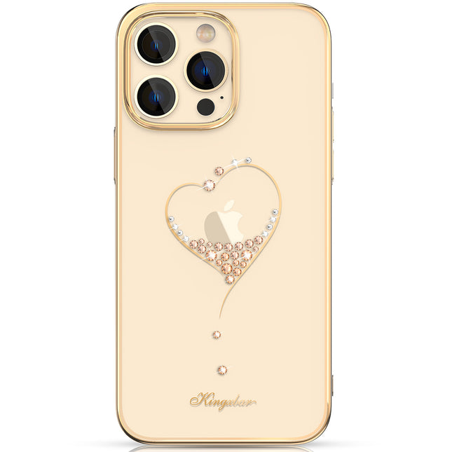 Kingxbar Wish Series-hoesje voor iPhone 14 Pro versierd met gouden kristallen