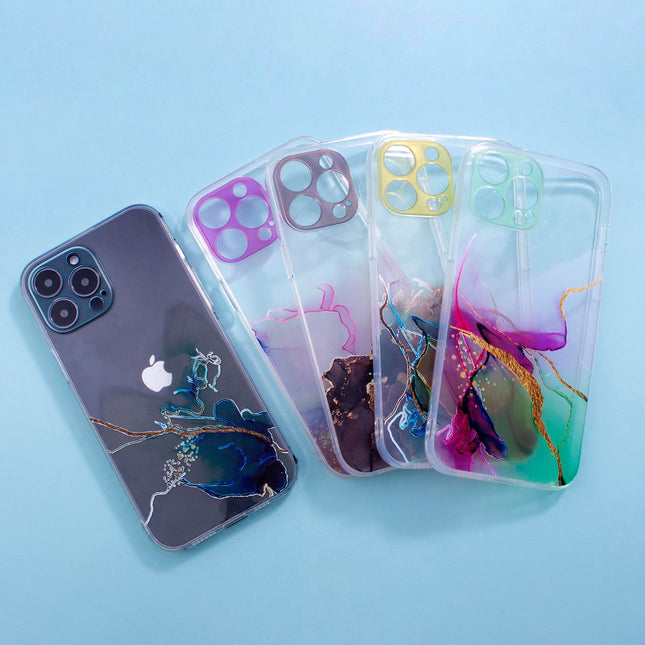 Marble Case voor iPhone 12 Gel Cover Marble Roze