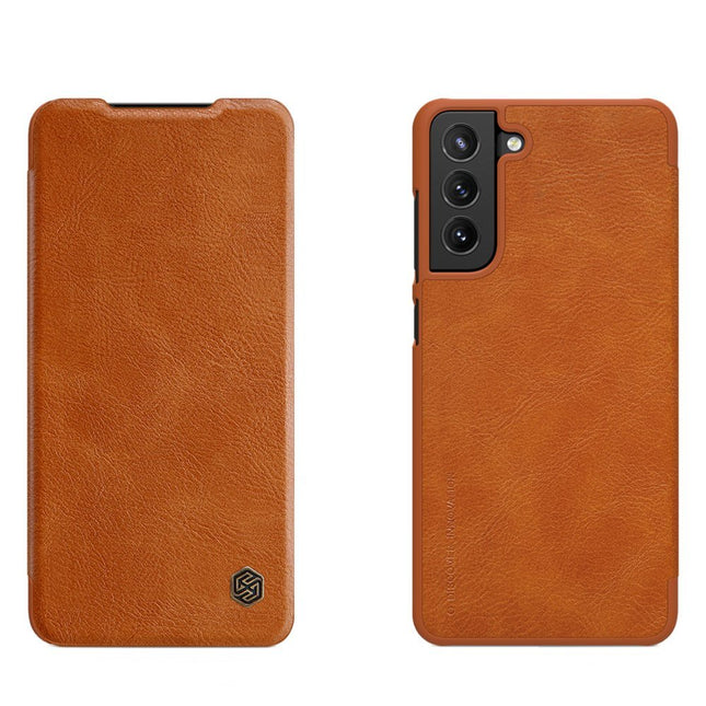For Samsung Galaxy S21 FE brown Nillkin Qin original leather case cover