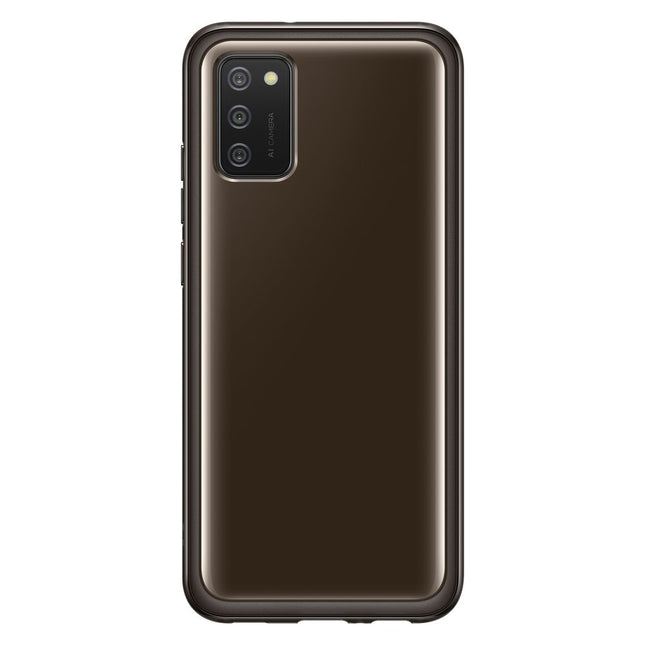 Samsung Soft Clear Cover duurzame hoes met gelframe en versterkte achterkant Samsung Galaxy A02s EU zwart (EF-QA026TBEGEU)