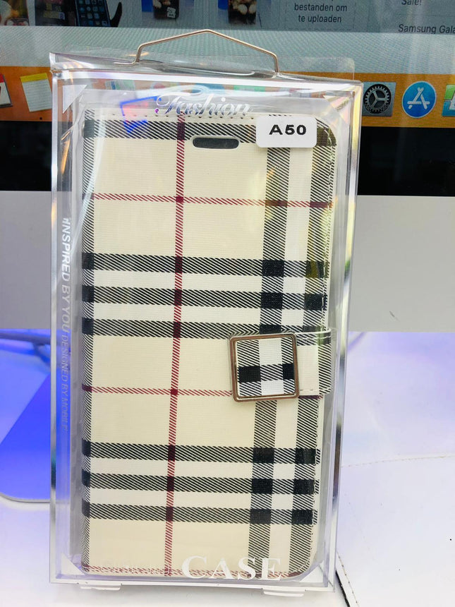 Samsung Galaxy S9 hoesje Burberry ruitje -geruiten print Wallet case