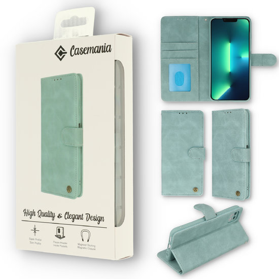 iPhone 13 Pro Max - hoesje -Quality Bookcase mapje Turquoise