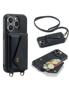 iPhone 14 Pro Max hoesje met ruimte voor pasjes zwart