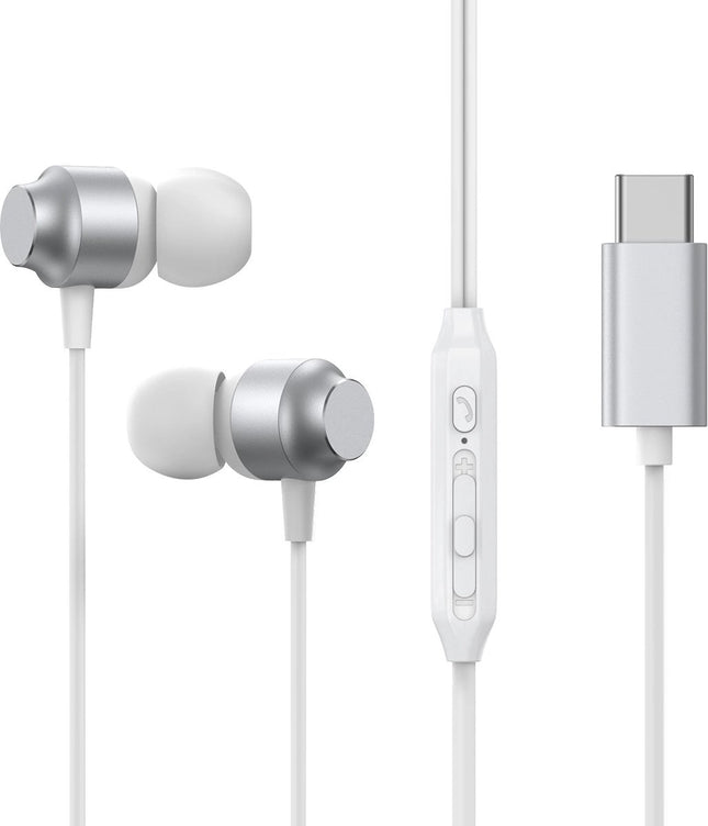 Joyroom JR-EC06 USB-C in-ear hoofdtelefoon - zilver