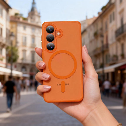Samsung Galaxy S26 hoesje magsafe matte Case oranje