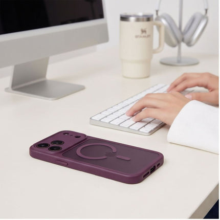 iPhone 17 Pro / iPhone 18 Pro Hoesje Matte Magsafe Donkere kersentint Camera lens protector DARK CHERRY