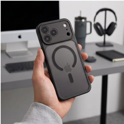 iPhone 17 Pro Max / iPhone 18 Pro Max Hoesje Matte Magsafe Zwart Camera lens protector