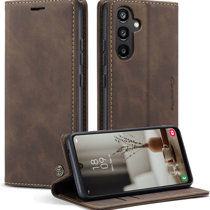 CASEME Geschikt voor Samsung Galaxy A34 hoesje - Wallet Case - Coffee - Caseme