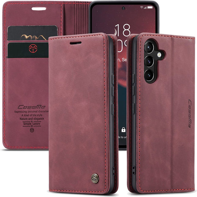 Hoesje geschikt voor Samsung Galaxy A54 - Retro Wallet Case - Rood