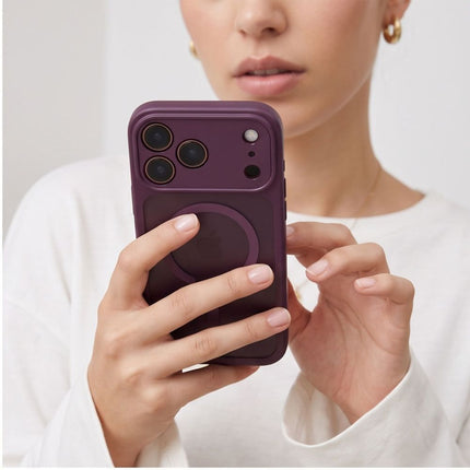 iPhone 17 Pro / iPhone 18 Pro Hoesje Matte Magsafe Donkere kersentint Camera lens protector DARK CHERRY