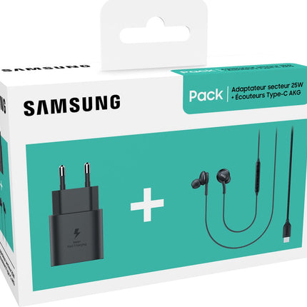 Samsung, Starterpakket USB-C netlader USB-C bedrade hoofdtelefoon zwart, Zwart