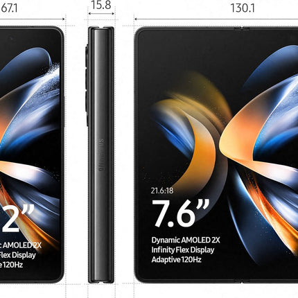 Samsung Galaxy Z Fold 4 - 256GB - 5G - Phantom Black  (Grade A) Marge