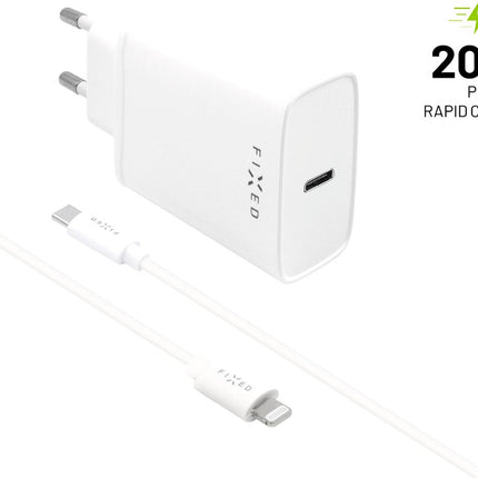 Fixed oplader 20w PD usb-c adapter+ lightning kabel 1m snellader