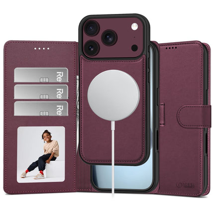 iPhone 17 Pro  / iPhone 18 Pro hoesje boekcase mapje wallet donker kersenrood