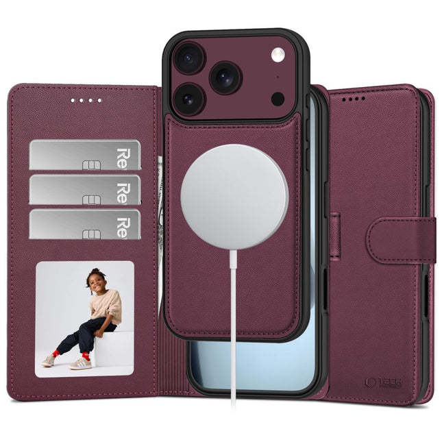 iPhone 17 Pro  / iPhone 18 Pro hoesje boekcase mapje wallet donker kersenrood