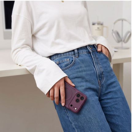 iPhone 17 Pro / iPhone 18 Pro Hoesje Matte Magsafe Donkere kersentint Camera lens protector DARK CHERRY