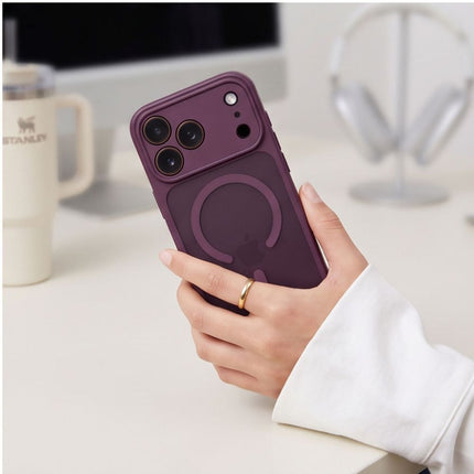 iPhone 17 Pro / iPhone 18 Pro Hoesje Matte Magsafe Donkere kersentint Camera lens protector DARK CHERRY