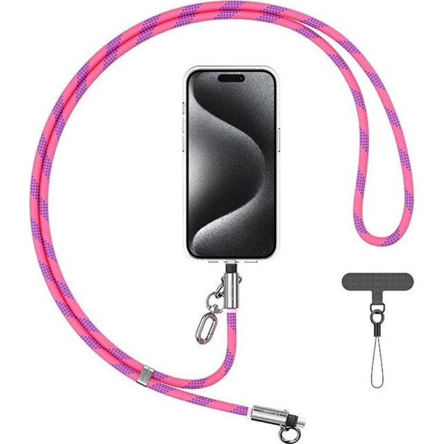 USAMS Phone Strap 120cm/USB-C Cable 60W (Pink)