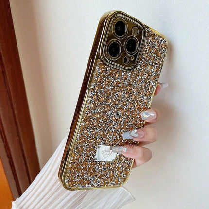 iPhone 15 Pro Luxe Bling bling glitters goud telefoonhoesjes