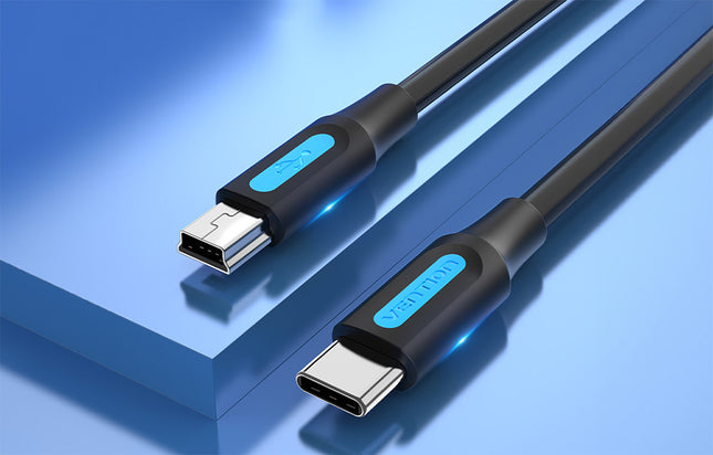 USB-C 2.0 auf Mini-B 2A Kabel 1m Vention COWBF schwarz