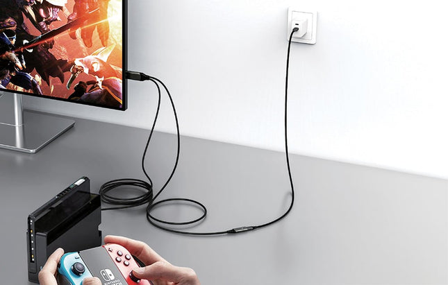 USB-C naar HDMI 2.1 4k30Hz RayCue-kabel, 2 m (zwart)