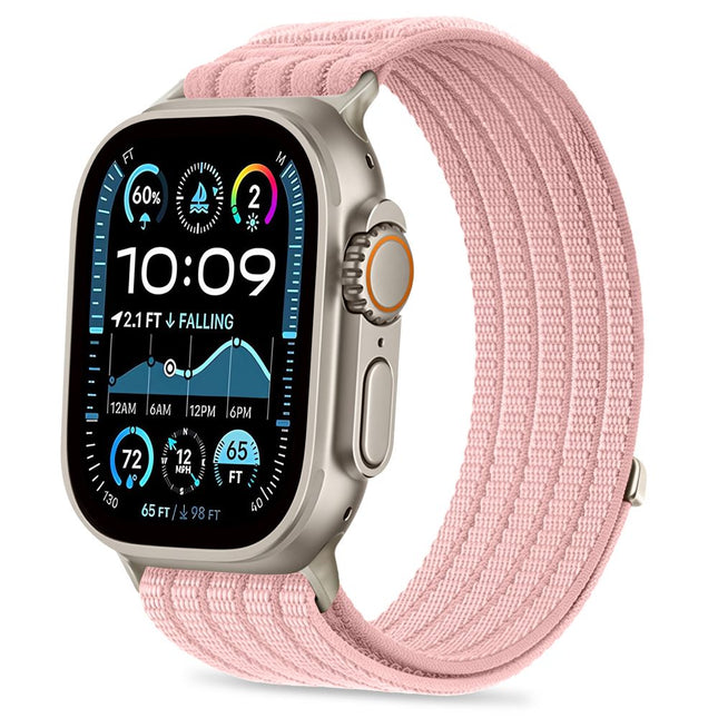 Tech-Protect Nylon Sport Apple Watch 8 / 9 / 10 / 11 / SE / Ultra (44 / 45 / 46 / 49 mm) bandje – Light Pink