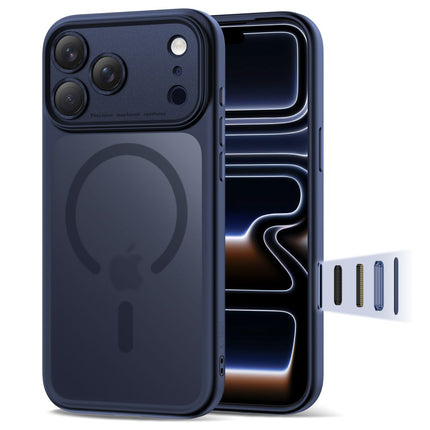 iPhone 17 Pro Hoesje Matte Magsafe Deep Blauw Camera lens protector
