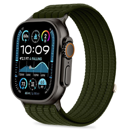 Tech-Protect Nylon Sport Apple Watch 8 / 9 / 10 / 11 / SE / Ultra (44 / 45 / 46 / 49 mm) bandje – Military Green